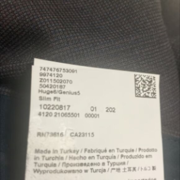 NWOT HUGO BOSS Men's 100% Virgin Wood Slim Fit Dress Pants (Unhemmed) Size 38 - Picture 10 of 11